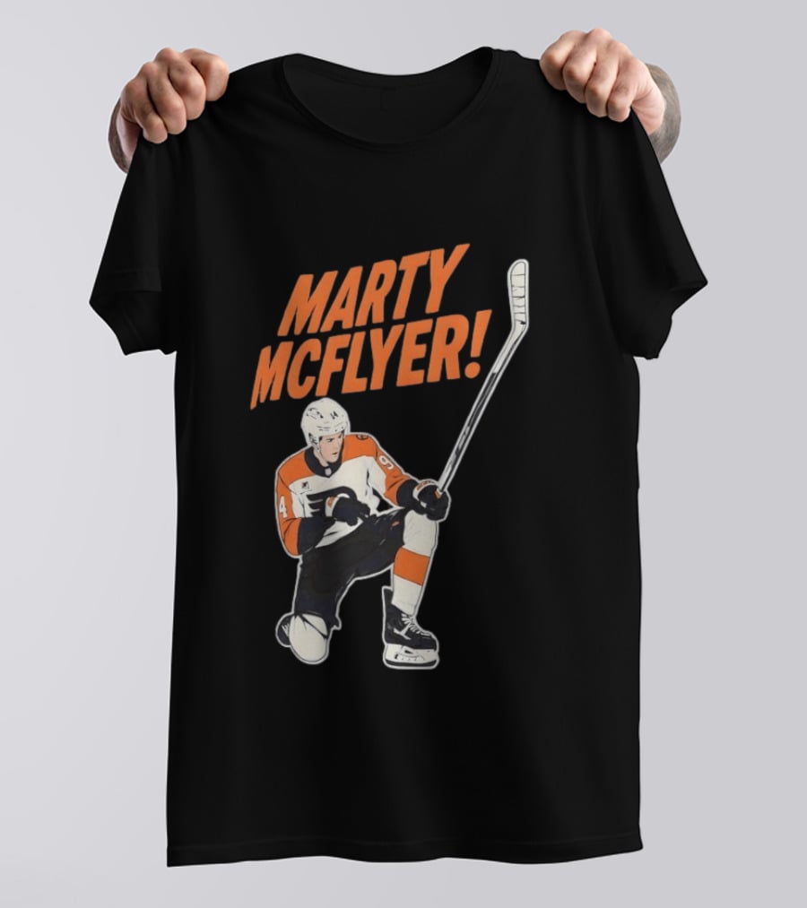 Marty McFlyer Philadelphia Flyers Hockey NHL 2026 Retro Mashup T-Shirt