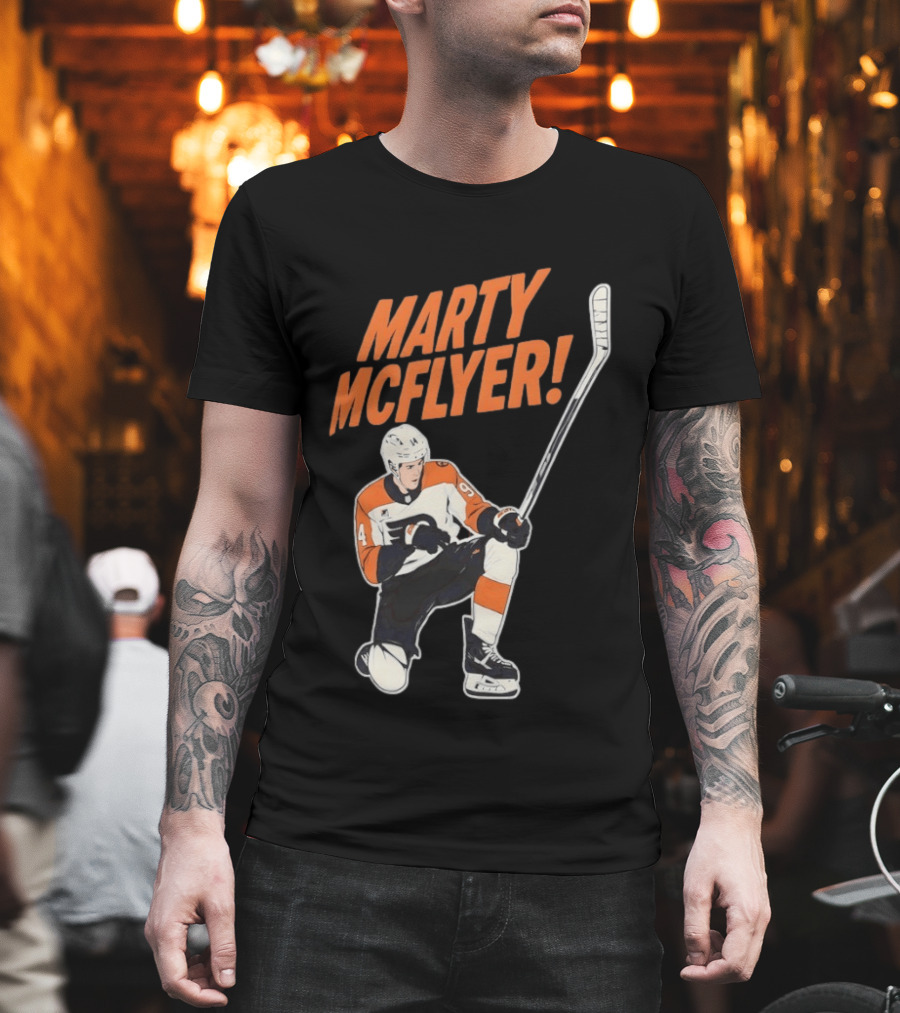 Marty McFlyer Philadelphia Flyers Hockey NHL 2026 Retro Mashup T-Shirt