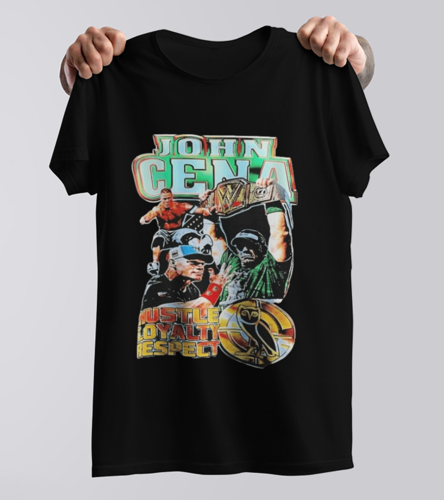 OVO WWE 2026 John Cena Hustle Loyalty Respect Championship Belt Owl T-Shirt