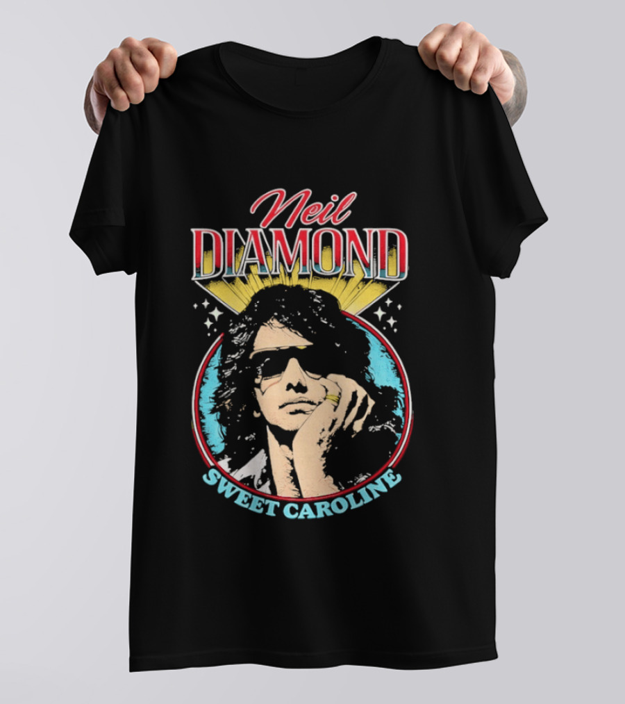 Neil Diamond Sweet Caroline Retro Starburst 70s T-Shirt
