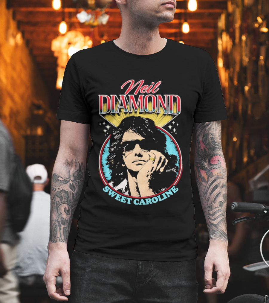 Neil Diamond Sweet Caroline Retro Starburst 70s T-Shirt