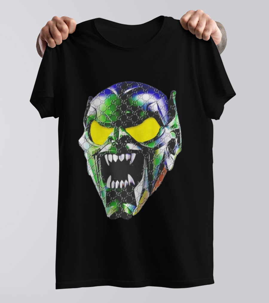 Spider Man Green Goblin Fierce Face With Distinct Texture T-Shirt