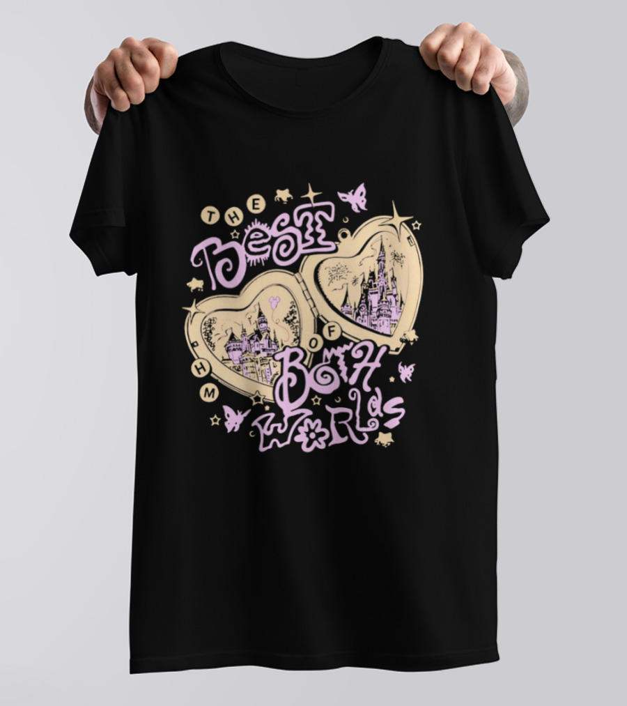 The Best Of Both Worlds Hearts Butterflies Castle Stars T-Shirt