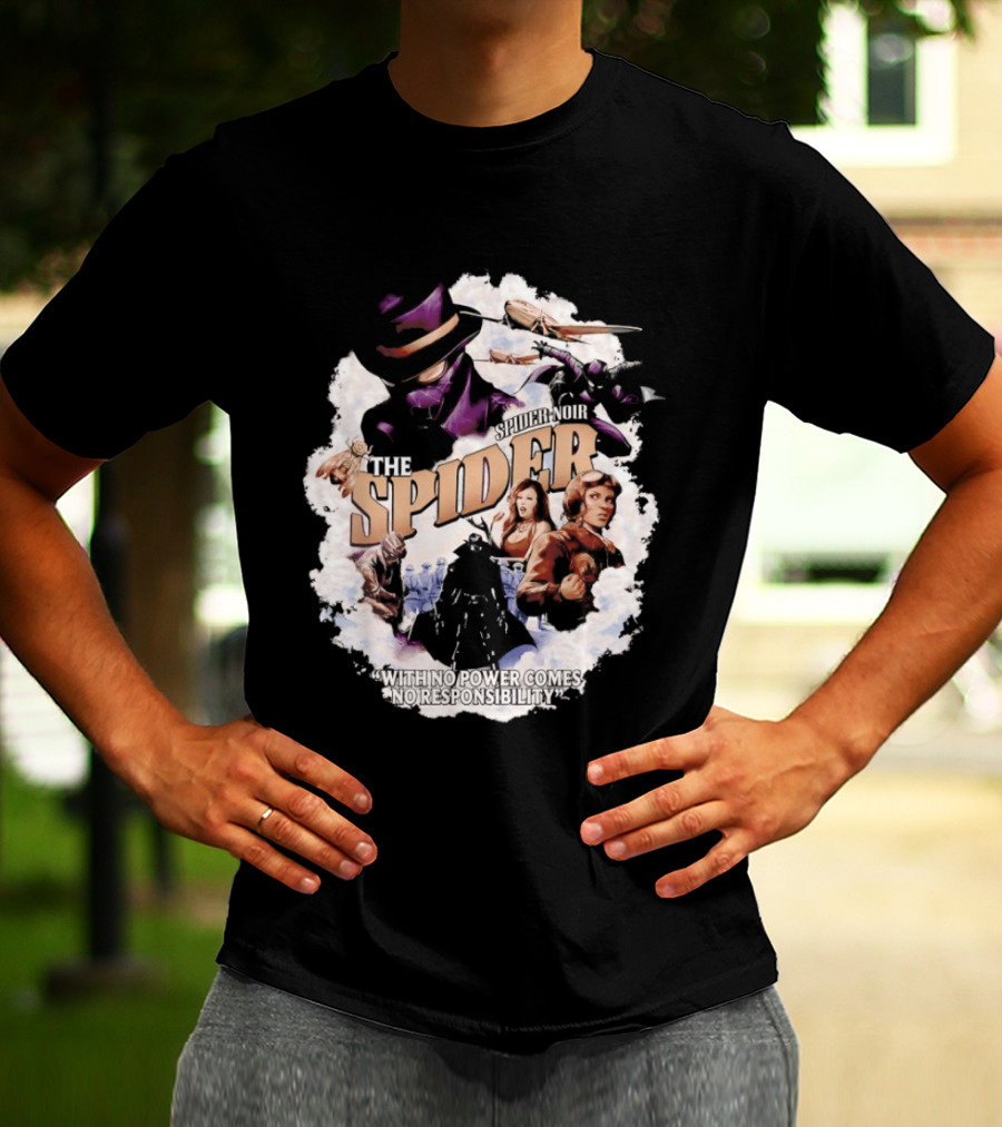 The Spider With No Power Comes No Responsibility Noir Classic Action T-Shirt