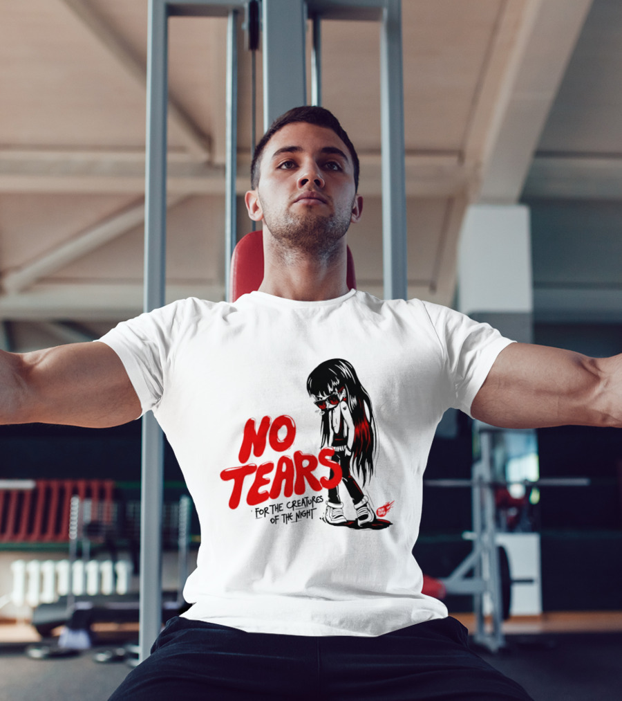 No Tears For The Creatures Of The Night Anime Gothic Style With Red Highlights T-Shirt