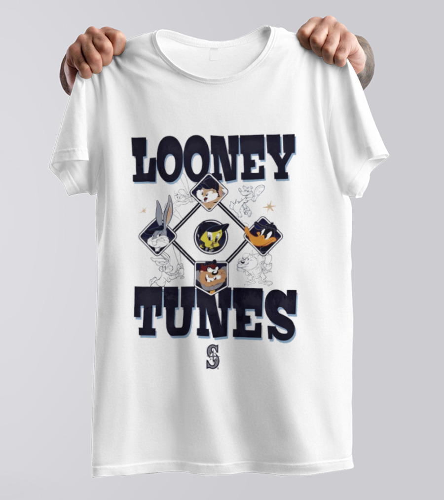 Seattle Mariners Looney Tunes Characters Collaboration T-Shirt
