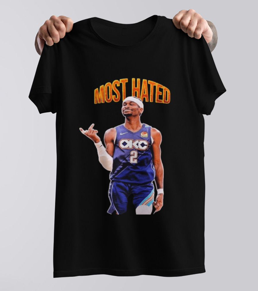 Shai Gilgeous Alexander OKC 2 NBA Basketball "MOST HATED T-Shirt