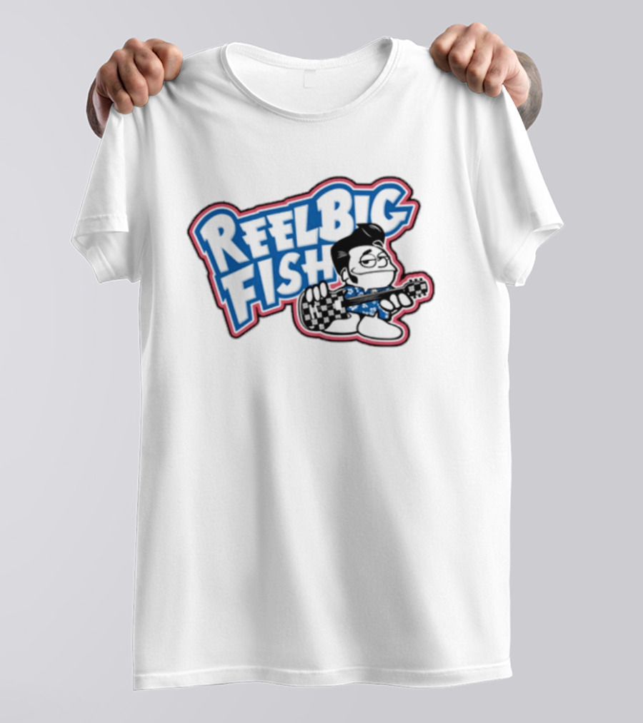 Reel Big Fish Cartoon Character With Guitar T-Shirt