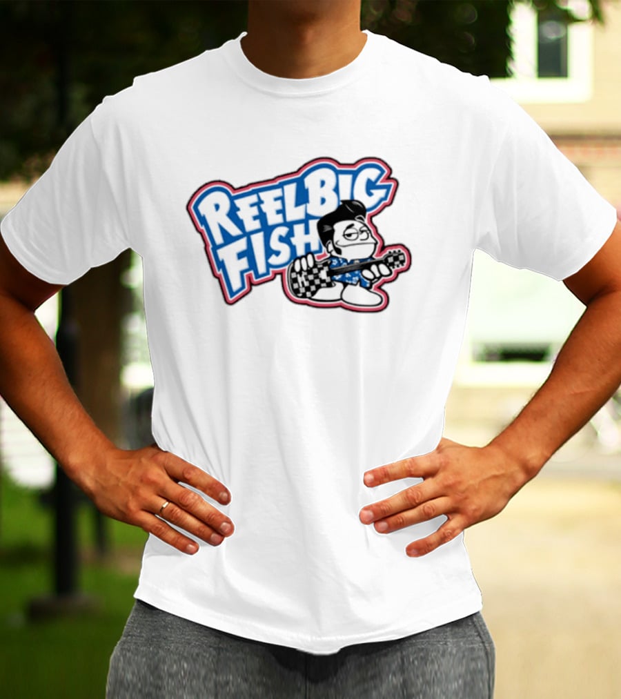Reel Big Fish Cartoon Character With Guitar T-Shirt