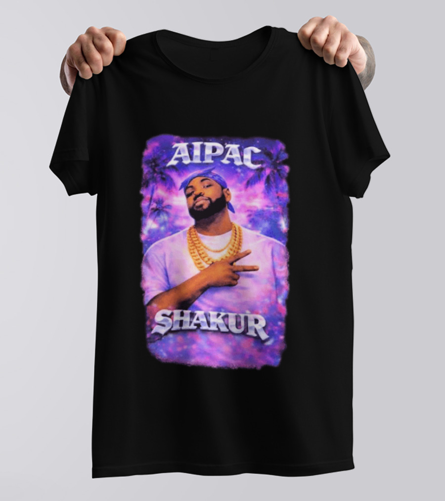 Aipac Shakur Bandana Chains Purple T-Shirt