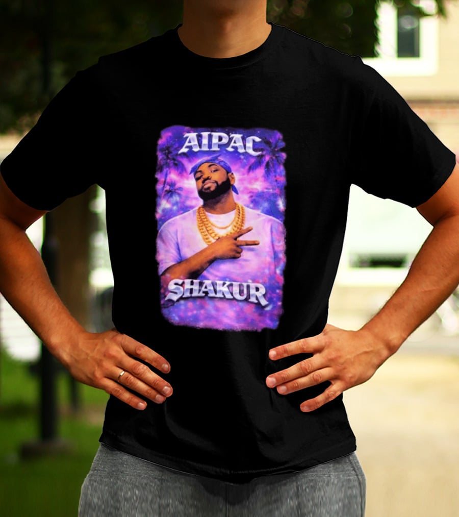 Aipac Shakur Bandana Chains Purple T-Shirt
