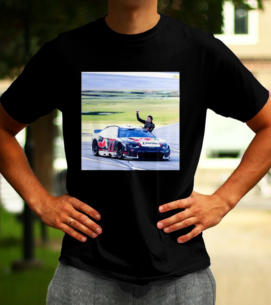 Carson Hocevar First Win Nascar Cup Series 2026 Talladega Number 77 Car Victory Celebrating Dente T-Shirt