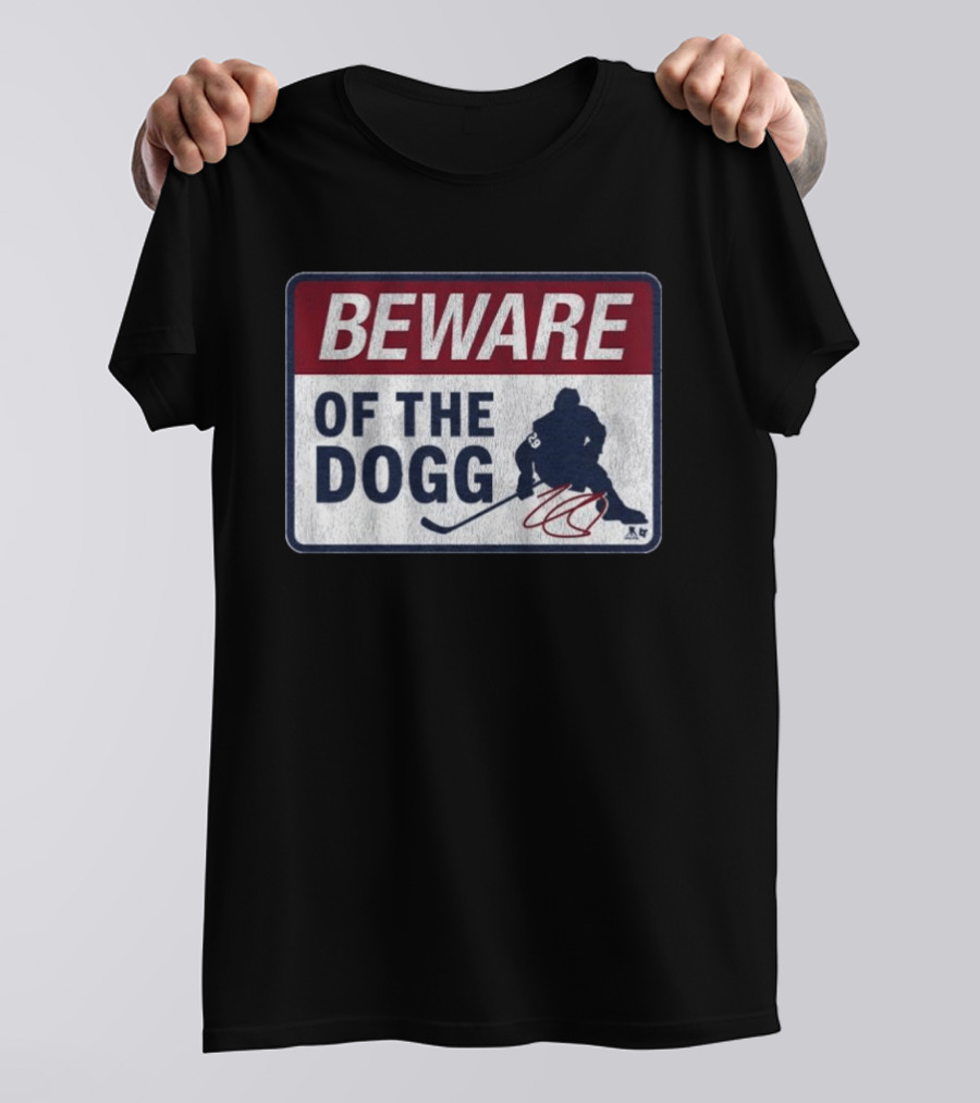Beware Of The Dogg Hockey Silhouette Number 29 Nathan MacKinnon Signature T-Shirt