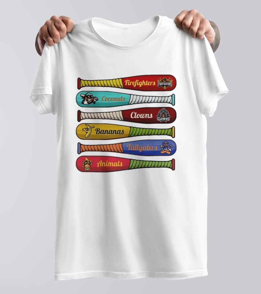 Firefighters Coconuts Clowns Bananas Tailgaters Animals Baseball Bats T-Shirt