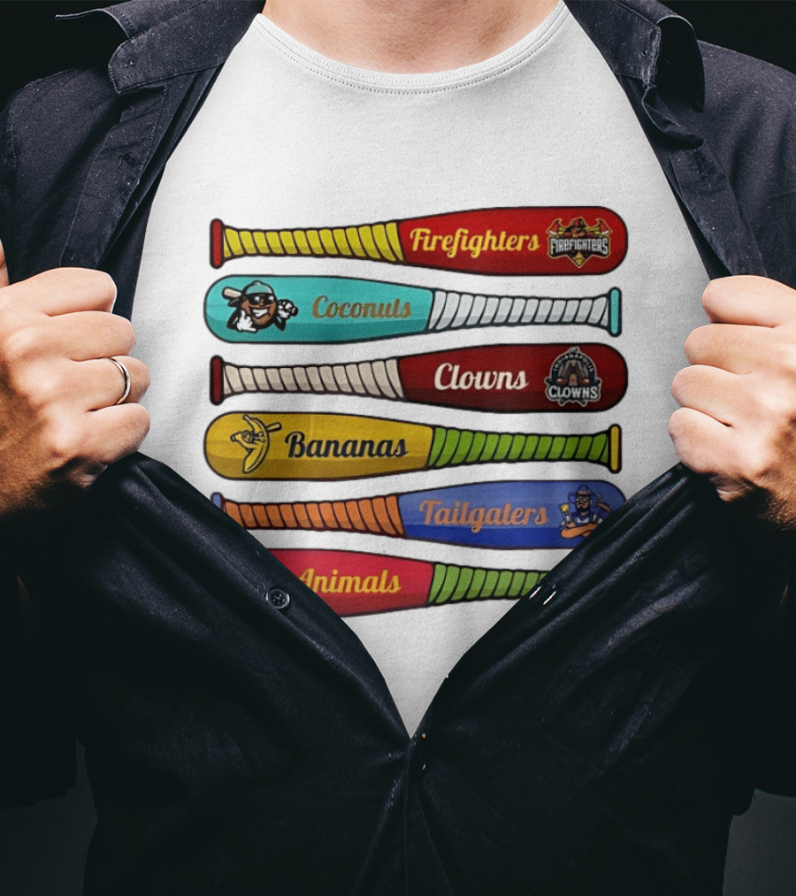 Firefighters Coconuts Clowns Bananas Tailgaters Animals Baseball Bats T-Shirt