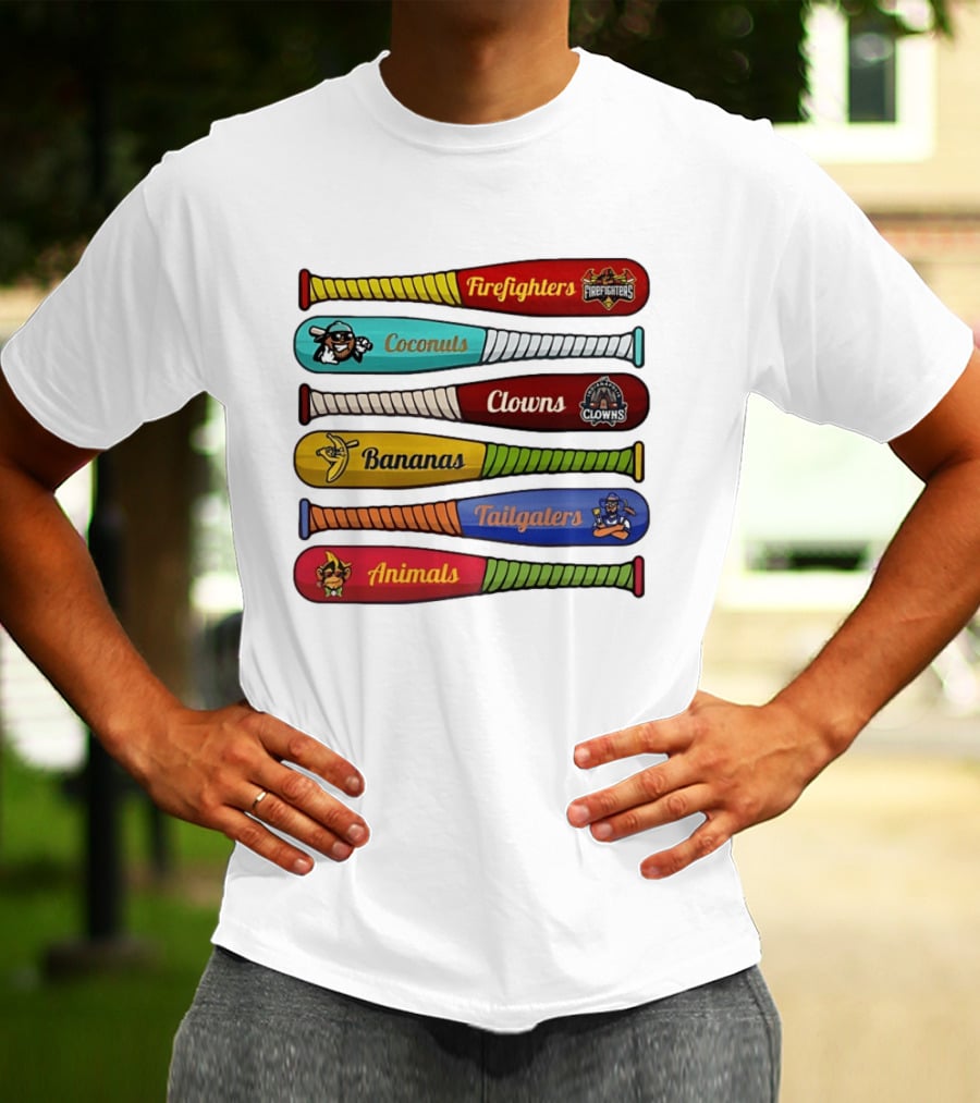 Firefighters Coconuts Clowns Bananas Tailgaters Animals Baseball Bats T-Shirt