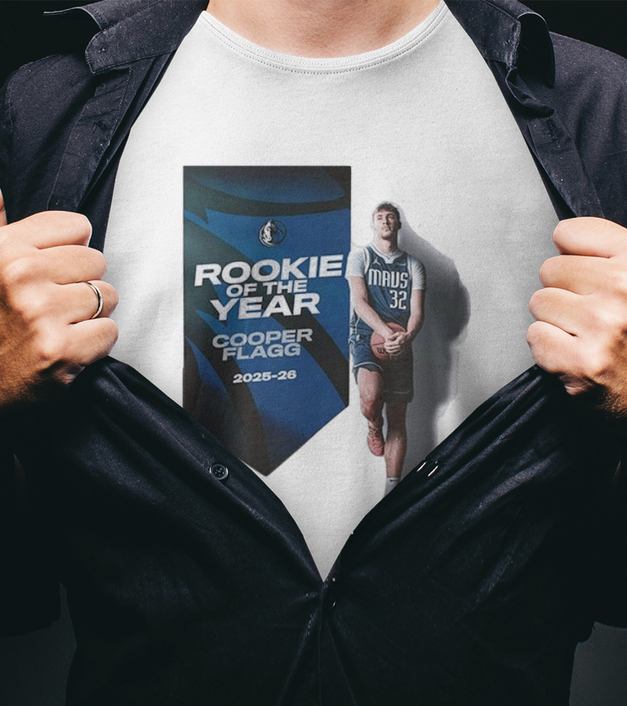 Rookie Of The Year Cooper Flagg 2025 26 Dallas Mavericks Mavs 32 T-Shirt