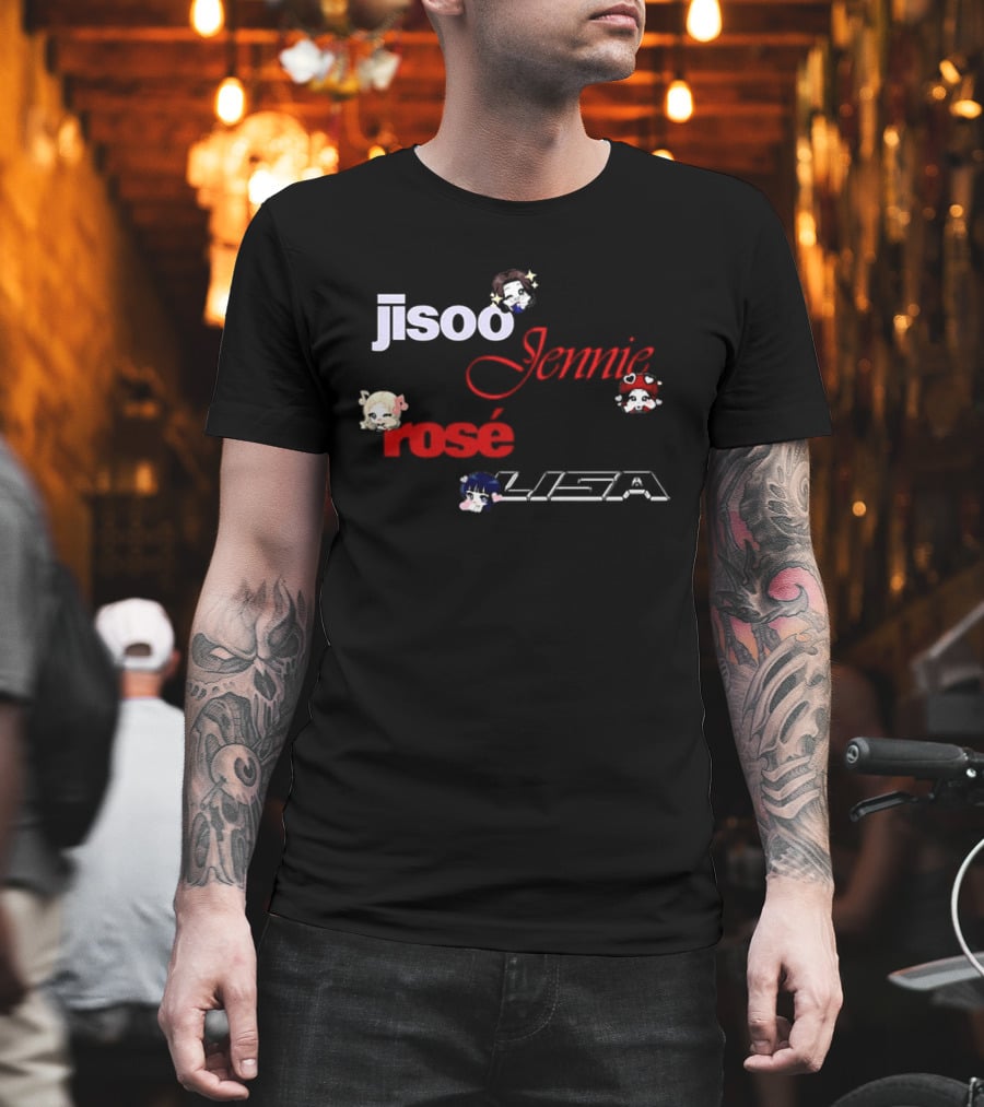 Jisoo Jennie Rosé Lisa Cute Cartoon Characters Fan T-Shirt