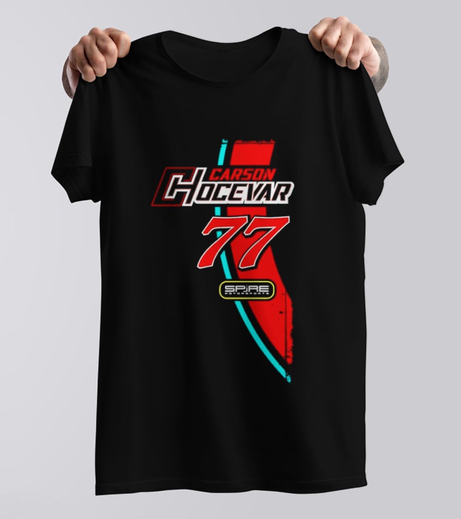 Carson Hocevar 77 Red Blue Spire Motorsports Nascar 2026 T-Shirt