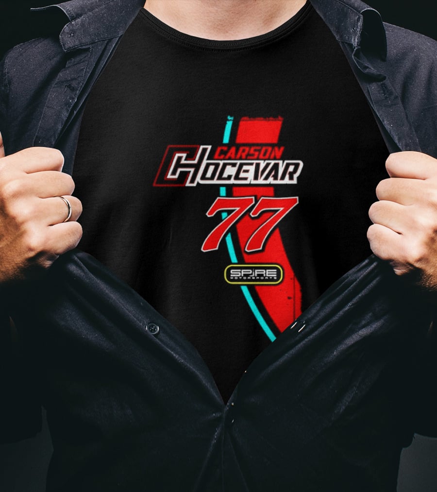 Carson Hocevar 77 Red Blue Spire Motorsports Nascar 2026 T-Shirt