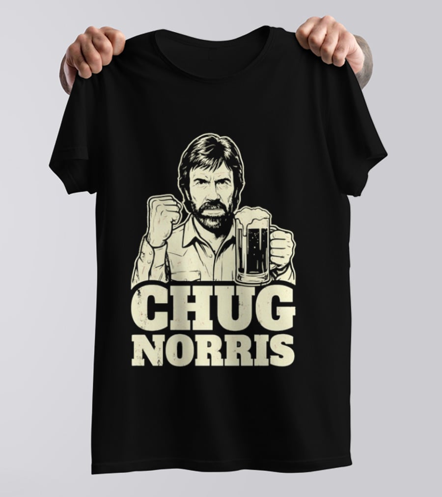 Chug Norris Beer Funny Drinking Joke T-Shirt