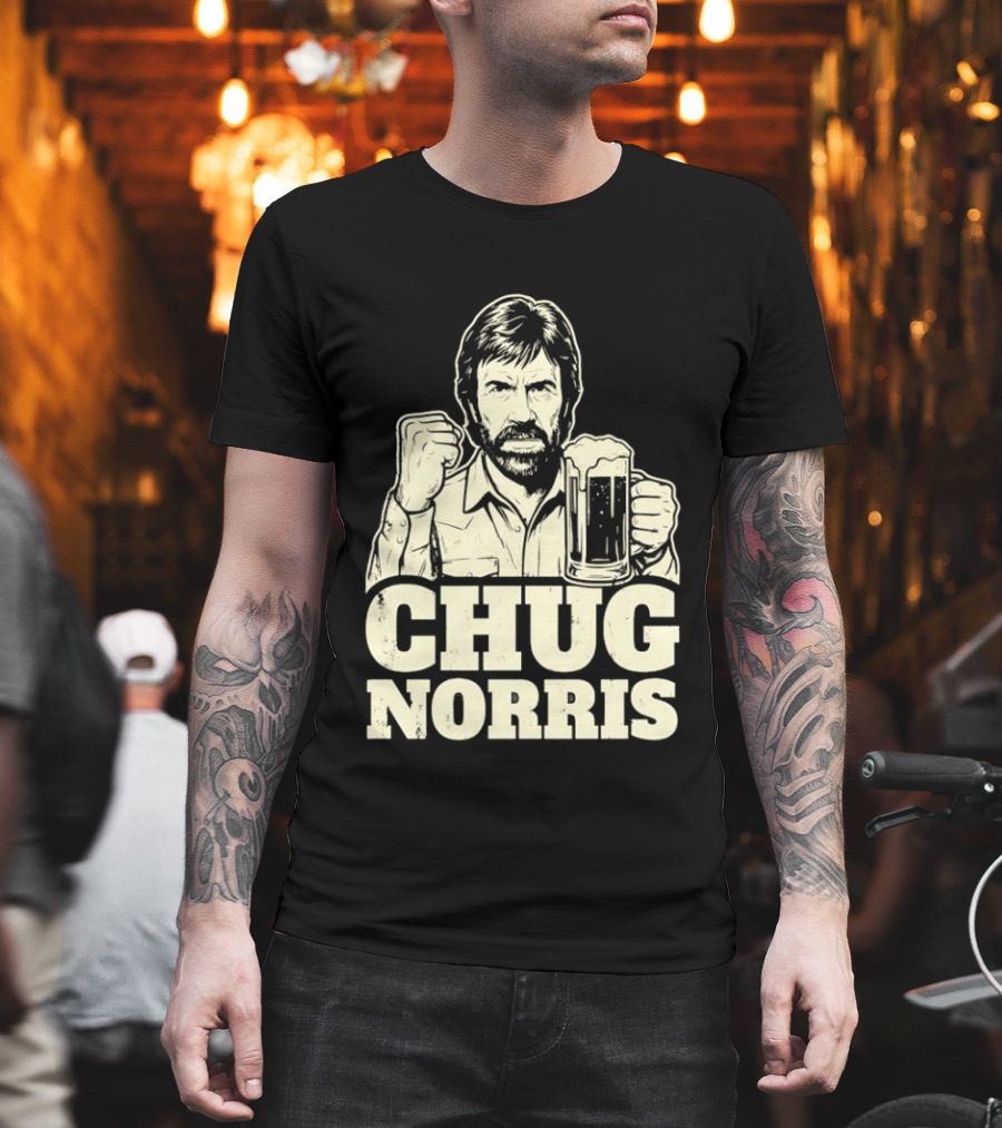 Chug Norris Beer Funny Drinking Joke T-Shirt