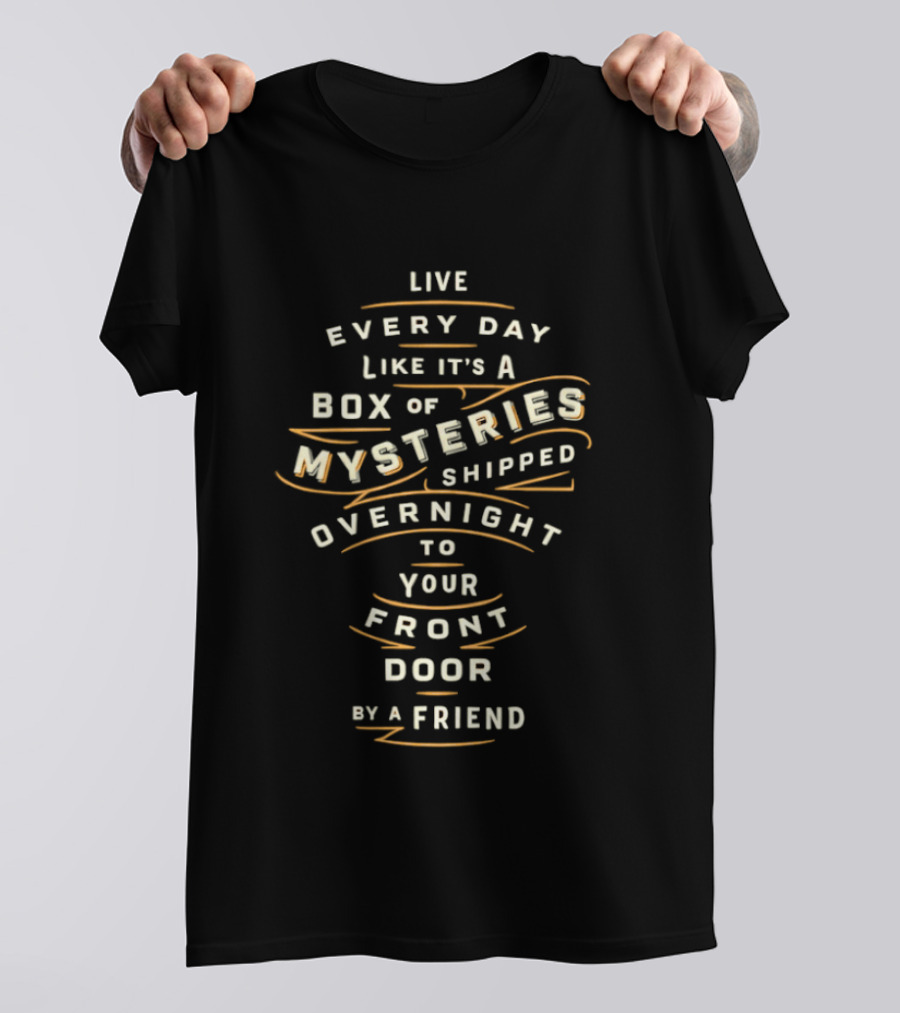 Live Every Day Like It's A Box Of Mysteries Shipped Overnight To Your Front Door By A Friend T-Shirt