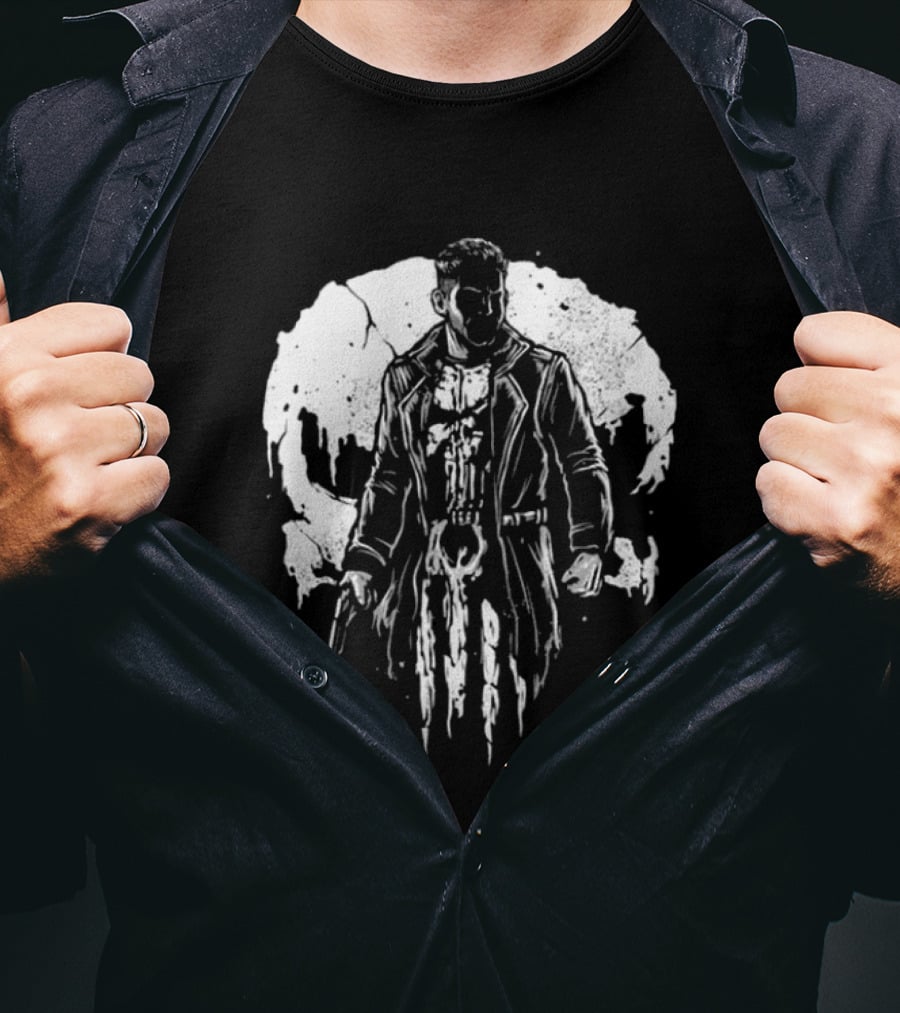 Frank Castle Aka Punisher He Who Punishes Iconic Vigilante Symbol Merchandise T-Shirt