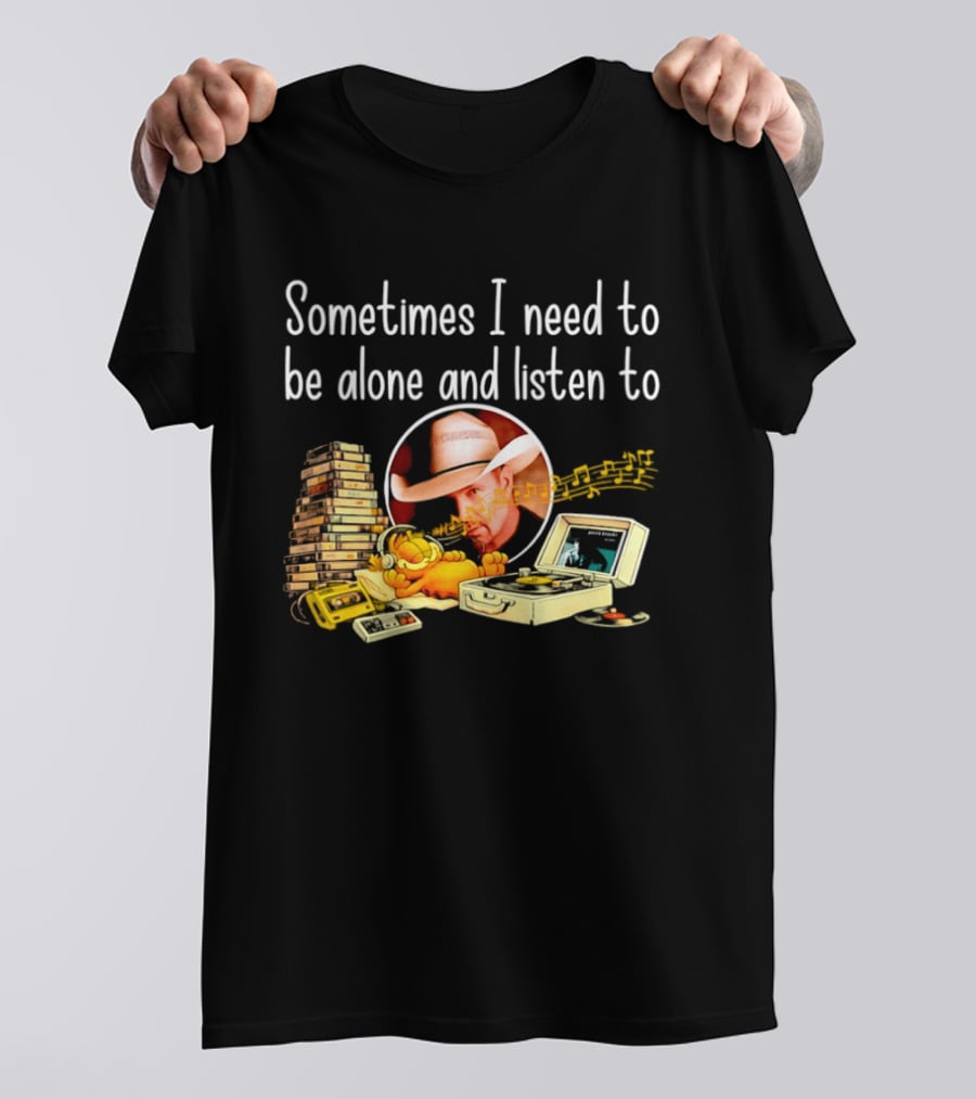 Garth Brooks Orange Cat Sometimes I Need To Be Alone And Listen To Music Retro Stack T-Shirt