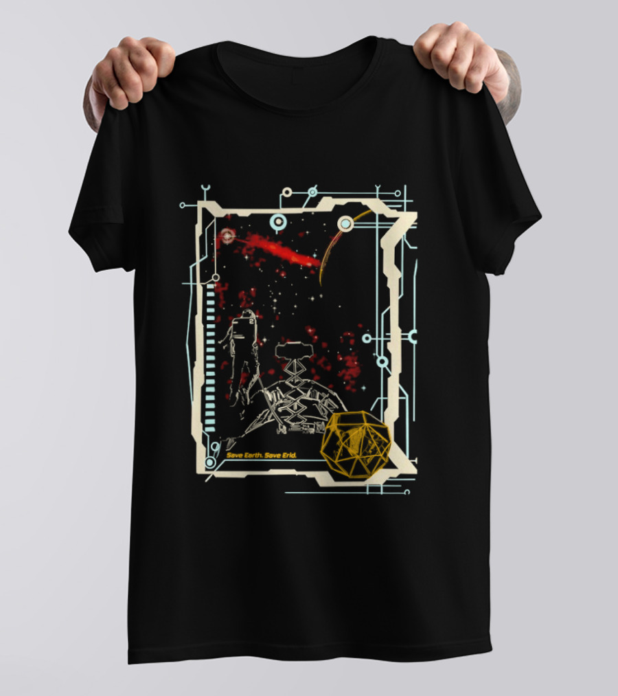 Project Hail Mary Rocky Grace Save Earth Save Erid Retro Sci Fi Circuitry T-Shirt