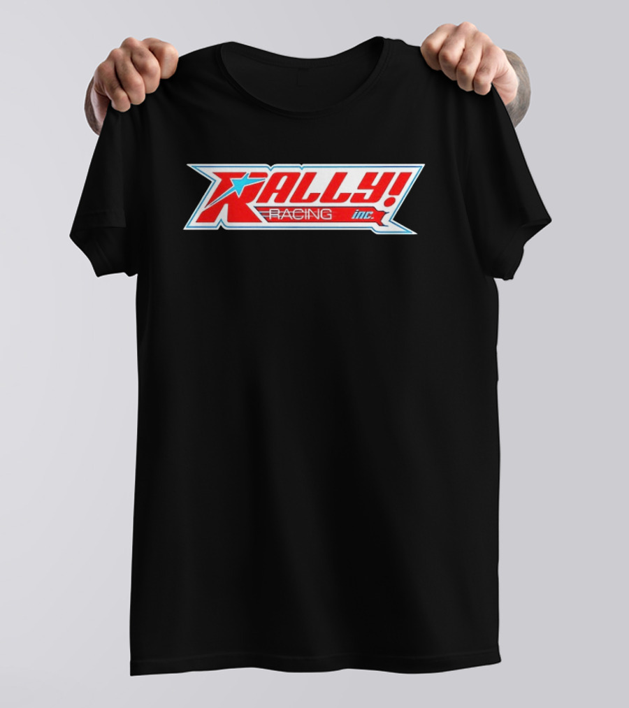 Rally Racing Inc Star Emblazoned Retro Style Red White Blue T-Shirt