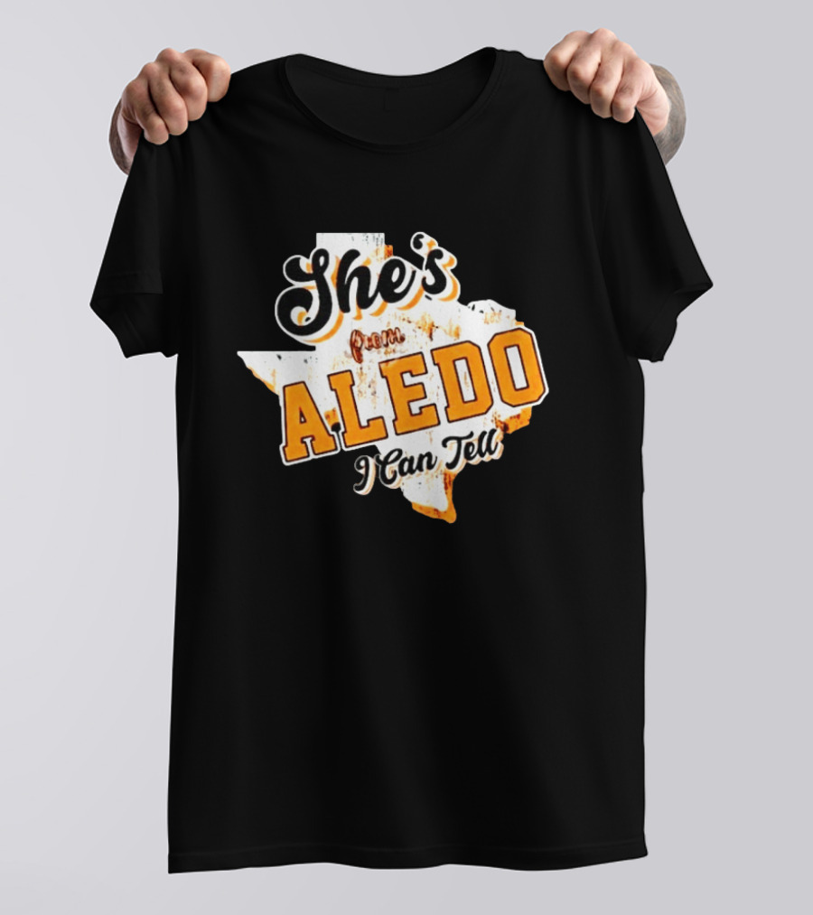 She's From Aledo I Can Tell Texas Map T-Shirt