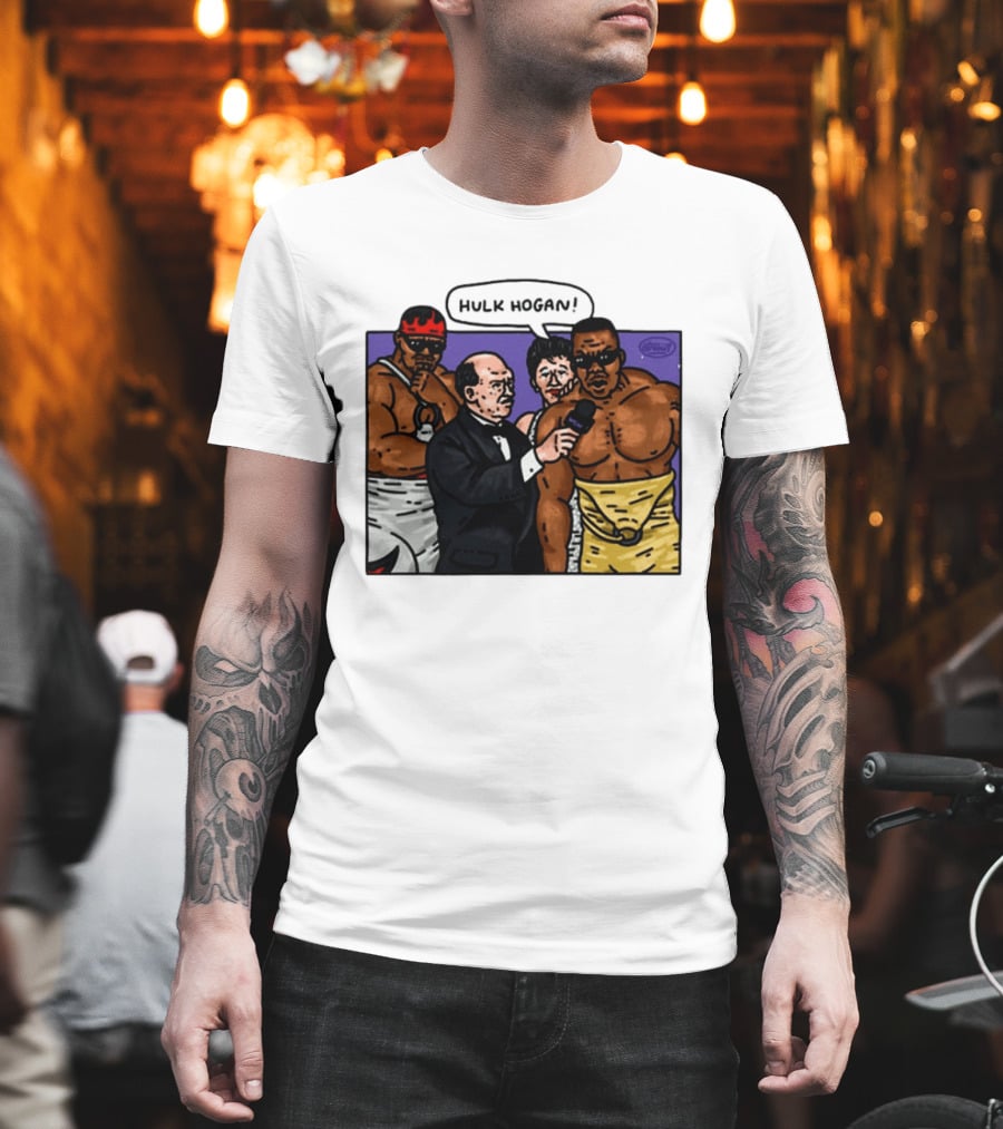 Culture Kings WWE Hulk Hogan Wrestlers Cartoon Interview Scene T-Shirt