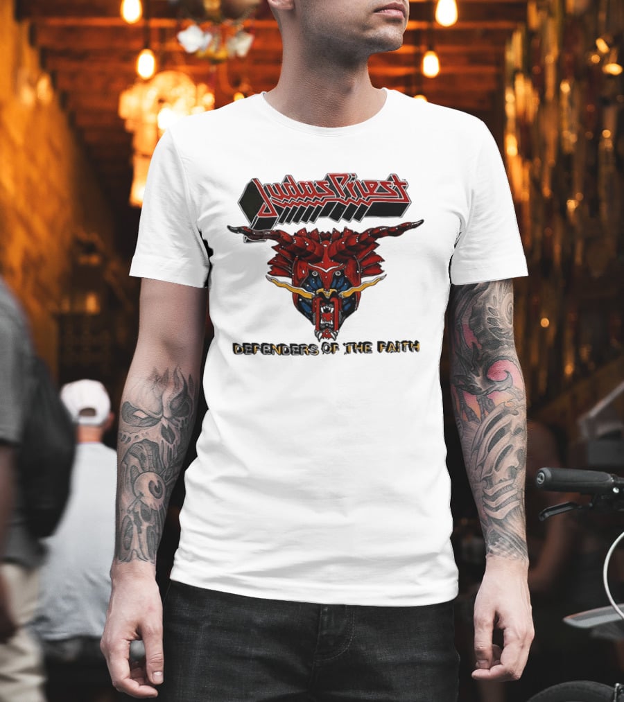 Judas Priest Defenders Of The Faith Album Cover Art Demon Helmet T-Shirt