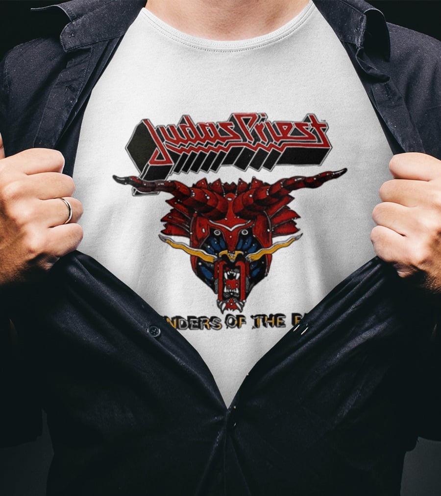 Judas Priest Defenders Of The Faith Album Cover Art Demon Helmet T-Shirt