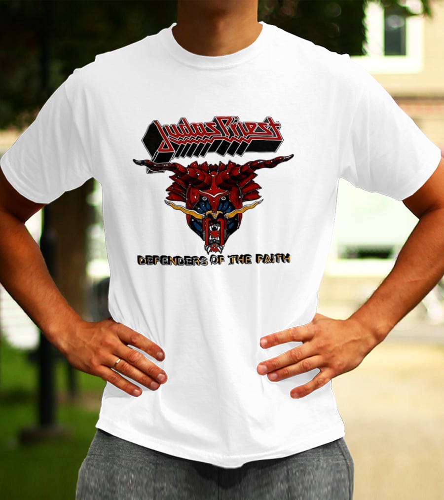 Judas Priest Defenders Of The Faith Album Cover Art Demon Helmet T-Shirt