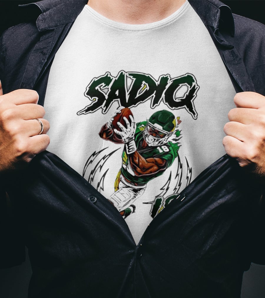 Sadiq 18 New York Jets Hand Drawn Kenyon Football T-Shirt