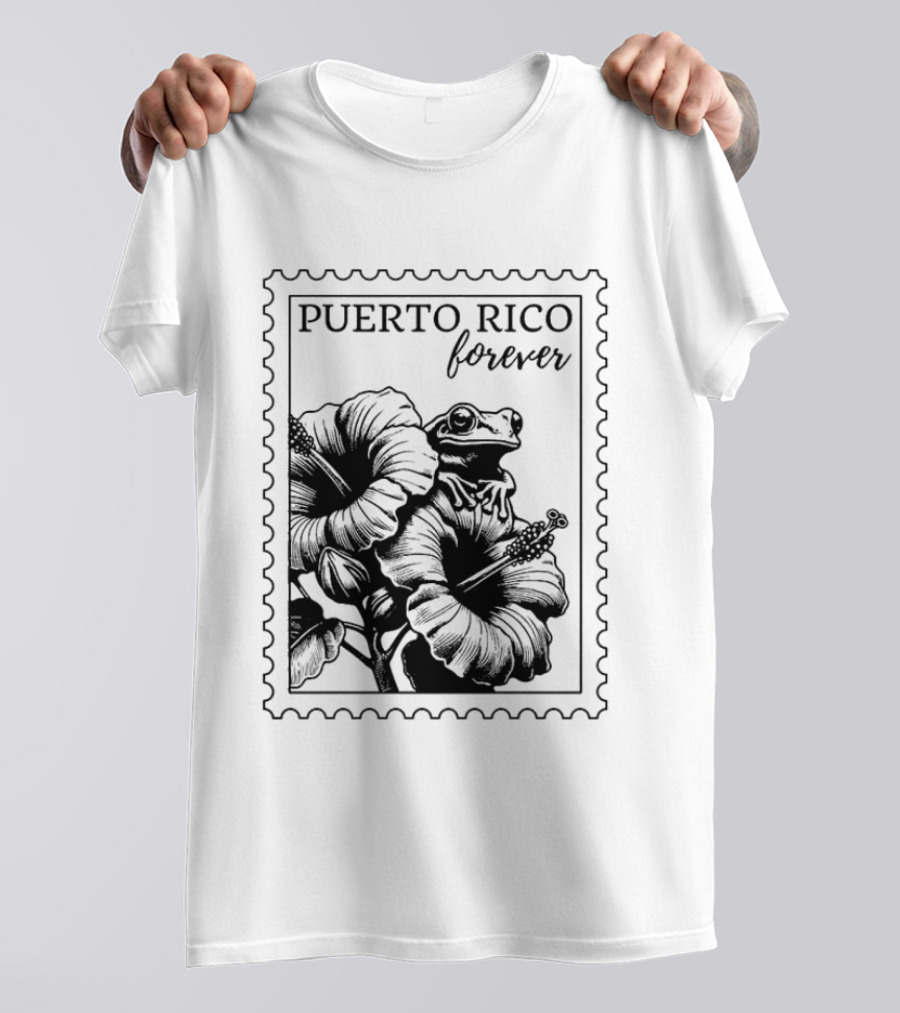 Puerto Rico Forever Hibiscus Stamp T-Shirt