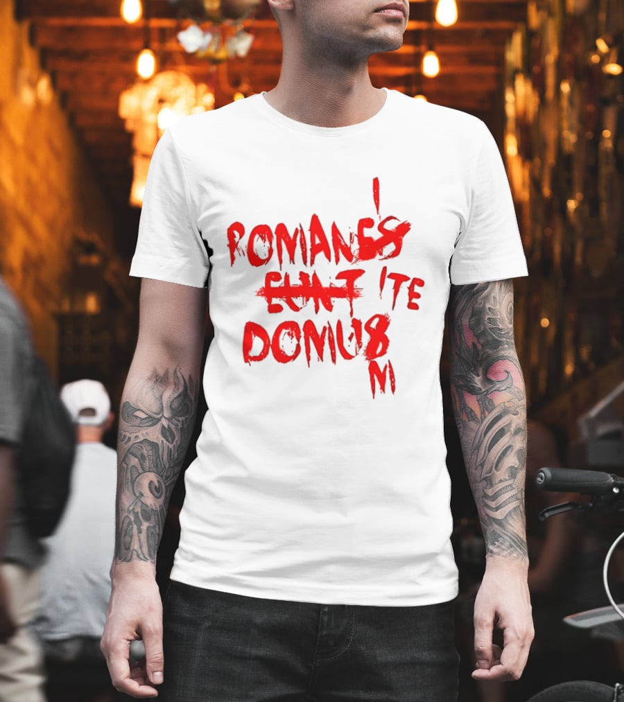 Romanes Eunt Domus Graffiti Style Python Sketch Monty Python Joke T-Shirt
