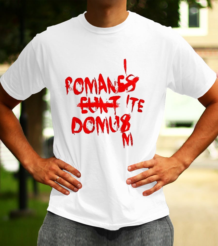 Romanes Eunt Domus Graffiti Style Python Sketch Monty Python Joke T-Shirt