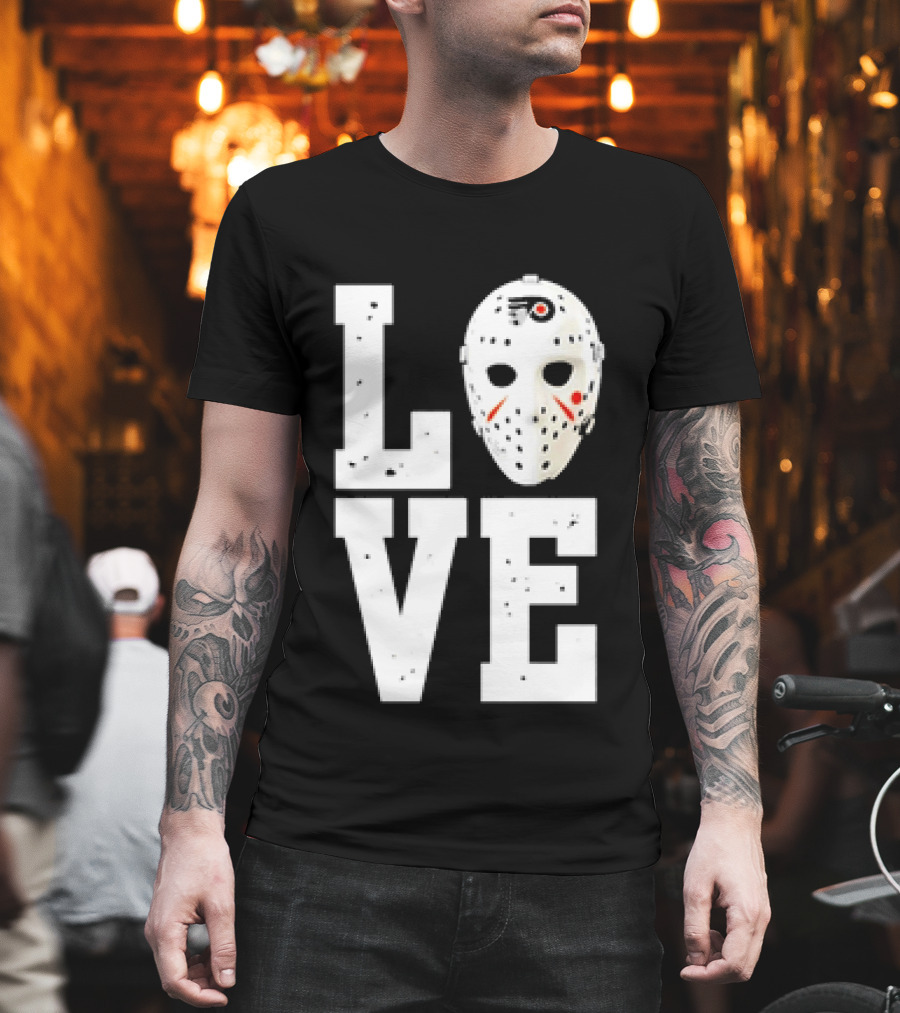 Philadelphia Flyers Love Hockey Goalie Mask T-Shirt