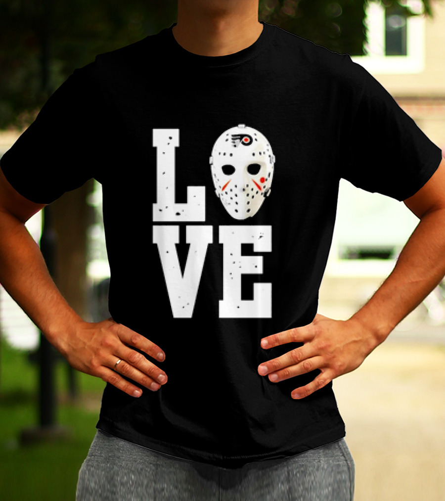 Philadelphia Flyers Love Hockey Goalie Mask T-Shirt