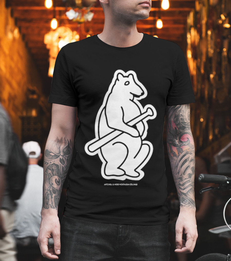 Chicago Cubs Mitchell & Ness Vintage Bear With Bat T-Shirt