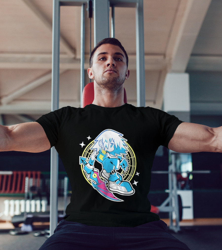 Riku Anime Cartoon Character With Sword And Stars In Pastel T-Shirt