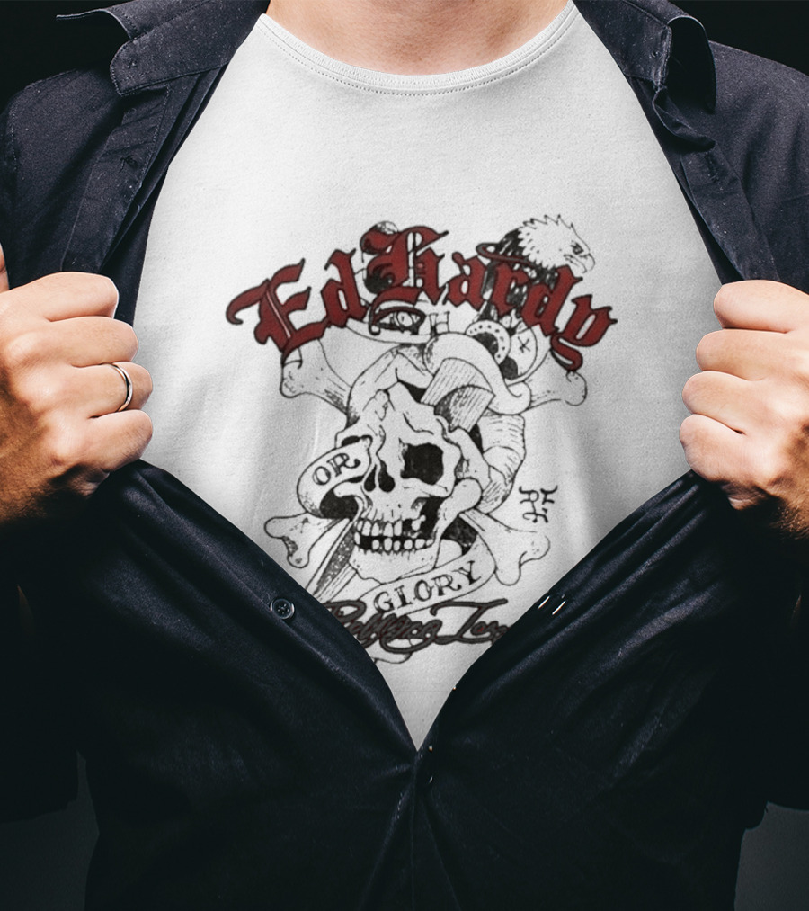 Ed Hardy Rolling Loud Festival 2026 Death Glory Thermal Skull T-Shirt