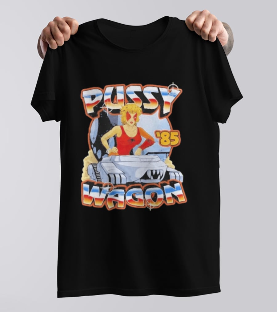 Pussy Wagon 85 Retro Car Girl Tank Cartoon T-Shirt