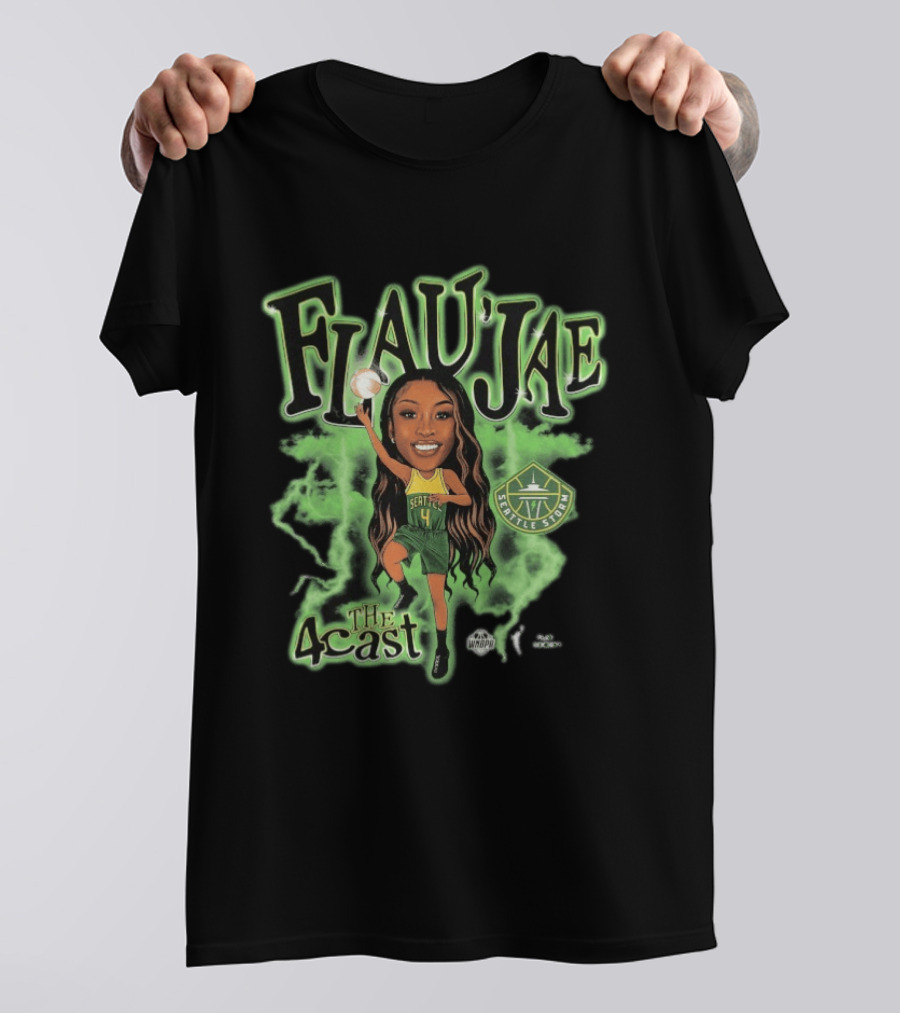 Seattle Storm Flau'jae Johnson The 4Cast Team Playa Society T-Shirt
