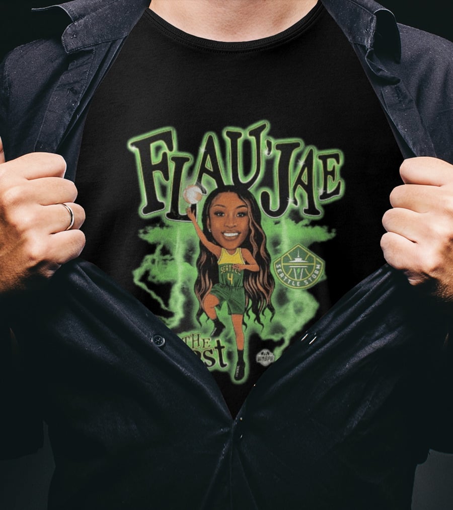 Seattle Storm Flau'jae Johnson The 4Cast Team Playa Society T-Shirt