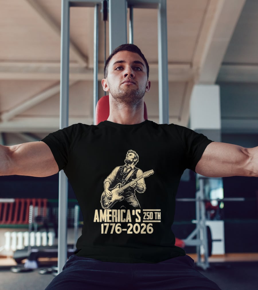 Abraham Lincoln Rocks Guitar America's 250th 1776 2026 T-Shirt
