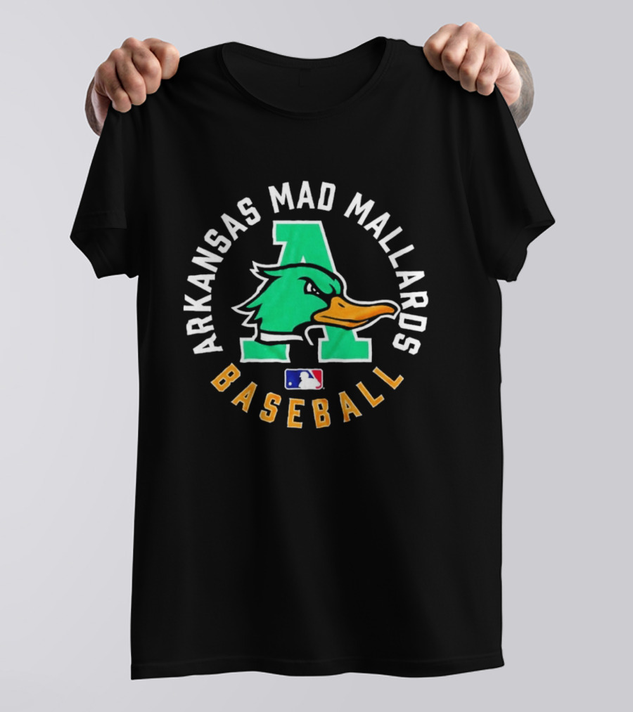 Arkansas Mad Mallards Baseball Team Logo With Iconic Duck And MLB T-Shirt